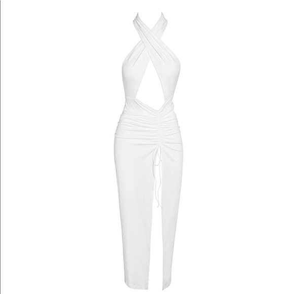 LEAU- Azores Halter Dress- White- XS - Picture 1 of 3